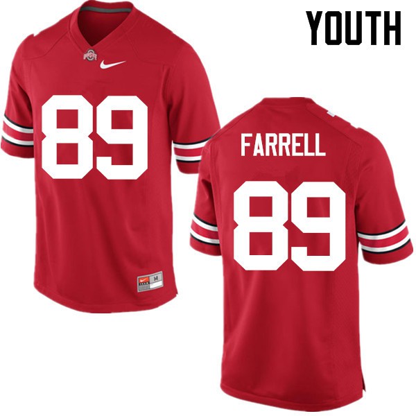 Ohio State Buckeyes #89 Luke Farrell Youth Stitch Jersey Red